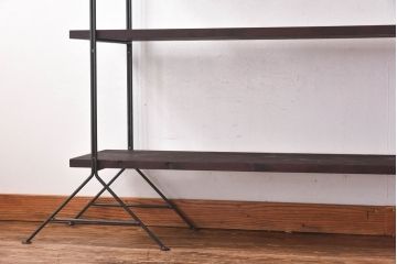 ラフジュ工房オリジナル ディスプレイに活躍する薄型アイアンラック【中】(陳列棚、飾り棚)(1)